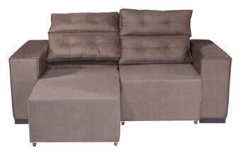 Sofá 190cm 3 lugares retrátil/reclinável roma cristalflex chocolate