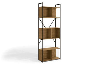Quero Quero Estante industrial alta 3 nichos kappesberg li014 freijó/preto fosco oferta