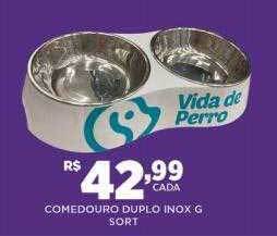Comedouro duplo inox g sort