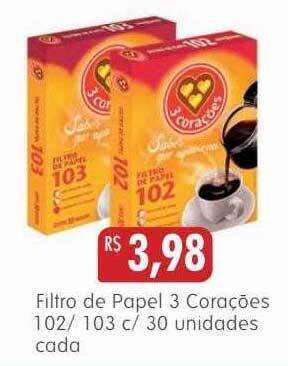Filtro de papel 3 corações 102 103