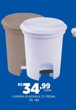 DB Supermercados Lixeira plasvale c/pedal 13l 182 oferta