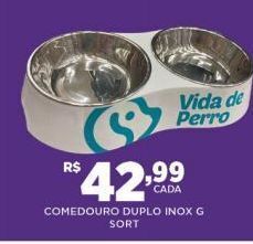 DB Supermercados Comedouro duplo inox g sort oferta