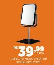 DB Supermercados Espelho mesa c/supor stainless steel oferta