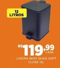 DB Supermercados Lixeira inox quad soft close 12l oferta