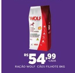 DB Supermercados Ração para cães wolf filhote 8kg oferta