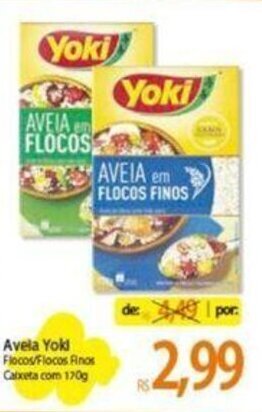 Atacadão Aveia Yoki 170g oferta