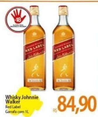 Atacadão Whisky Johnnie Walker Red Label 1L oferta
