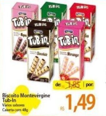 Atacadão Biscoito Montevérgine Tub-In 48g oferta