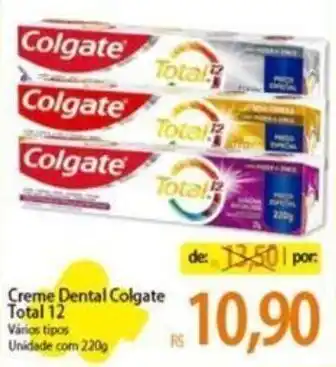 Atacadão Creme dental Colgate Total 12 220g oferta
