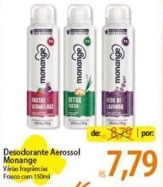 Atacadão Desodorante Aerossol Monange 150ml oferta
