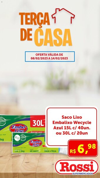 Saco Lixo Embalixo Wecycle Azul 15L c/40un. ou 30L c/20un