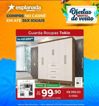 Esplanada Móveis Guarda Roupas Tokio oferta