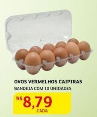 Assaí Atacadista Ovos Vermelhos Caipiras bandeja com 10 unidades oferta
