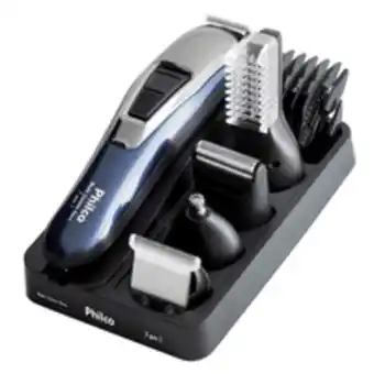 Novo Mundo Aparador de pelos body groom aqua philco, 7 em 1, azul - 5004 oferta