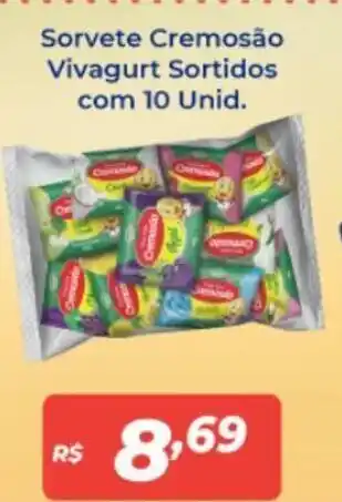 Atakarejo Sorvete Cremosão Vivagurt Sortidos com 10 unid. oferta