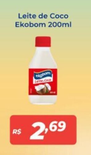 Atakarejo Leite de Coco Ekobom 200ml oferta