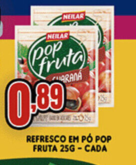 Supermercados Cristal Refresco em pó Pop Fruta 25g cada oferta