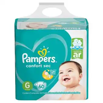 Fralda pampers confort sec g c/60