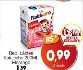 Supermercado Bem Barato Beb. láctea italakinho morango oferta