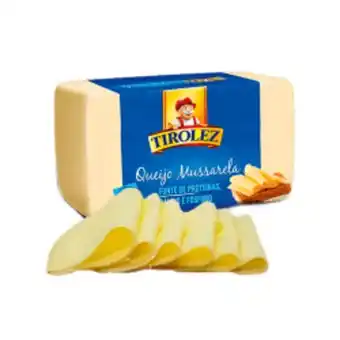 Queijo mussarela tirolez fatiado kg aprox. 200g