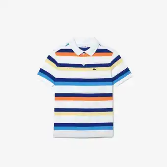 Polo infantil lacoste em piqué de algodão listrado