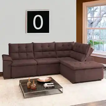 Gazin Sofá de canto retrátil e reclinável com chaise 3 lugares takei viviane oferta