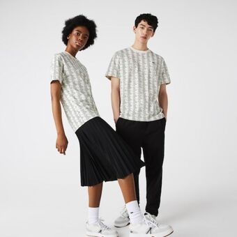 Camiseta unissex lacoste l!ve em algodão com estampa de monograma