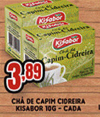 Supermercados Cristal Chá de Capim Cideira Kisabor 10g cada oferta