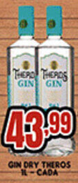 Supermercados Cristal Gin Dry Theros 1L cada oferta