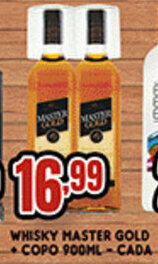 Whisky Master Gold + Copo 900ml cada