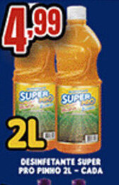 Supermercados Cristal Desinfetante Super Pro Pinho 2L cada oferta