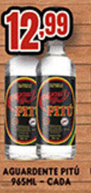 Supermercados Cristal Aguardente Pitú 965ml cada oferta