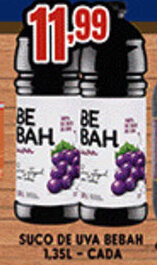 Supermercados Cristal Suco de Uva Bebah 1.35L cada oferta