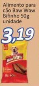 Supermercados Savegnago Alimento para cão Baw Waw Bifinho 50g unidade oferta