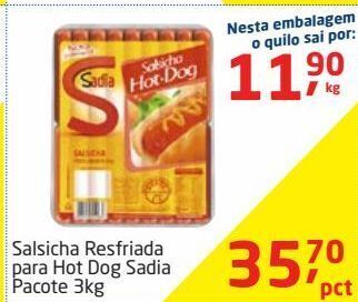 Tenda Atacado Salsicha resfriada para hot dog sadia 3kg oferta