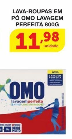Roldão Lava-roupas em pó omo lavagem perfeita 800g oferta