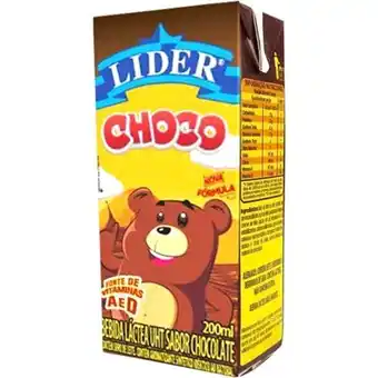 Bebida láctea uht sabor chocolate choco kids lider 200ml