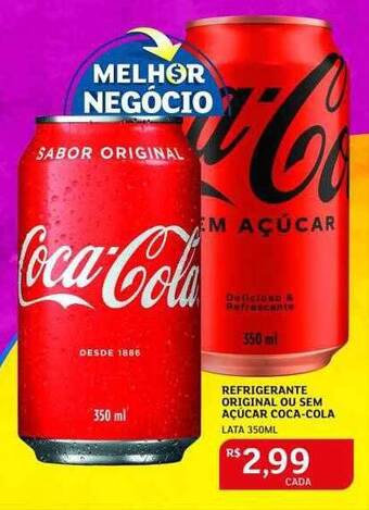 Refrigerante original ou sem açúcar coca-cola