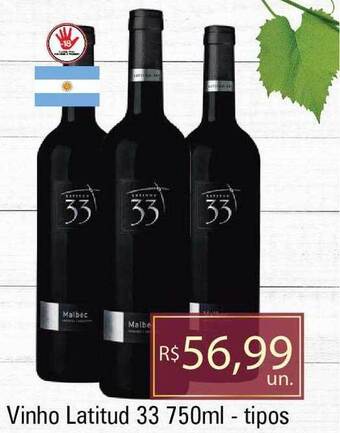 Supermercados Alvorada Vinho latitud 33 tipos oferta