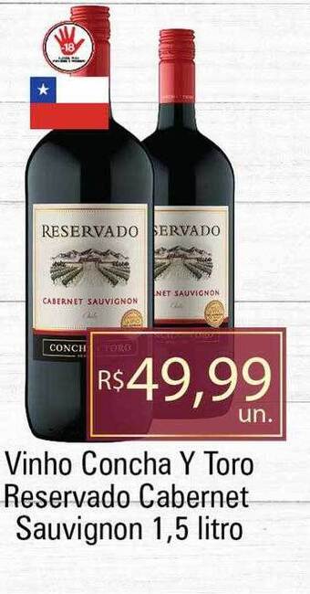 Supermercados Alvorada Vinho concha y toro reservado cabernet sauvignon oferta