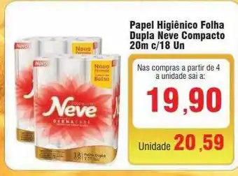 Spani Atacadista Papel higiênico folha dupla neve compacto 20m c 18 un oferta