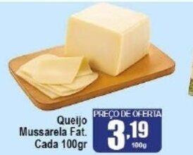 Higa's Supermercado Queijo Mussarela Fat. cada 100g oferta