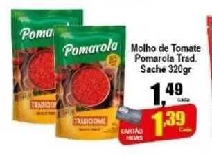 Higa's Supermercado Molho de Tomate Pomarola Trad. sachet 320g oferta