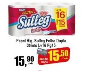 Higa's Supermercado Papel Hig. Sulleg Folha Dupla 30mts Lv16 Pg15 oferta