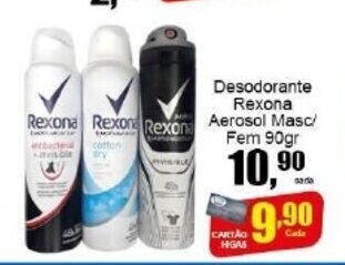 Higa's Supermercado Desodorante Rexona Aerosol Masc/ Fem 90g oferta
