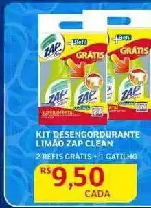 Kit desengordurante limão zap clean 2 refil grátis
