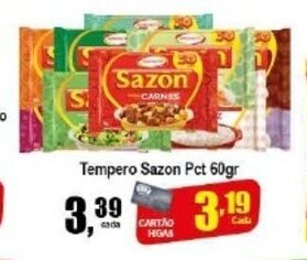Higa's Supermercado Tempero Sazon pct 60g oferta