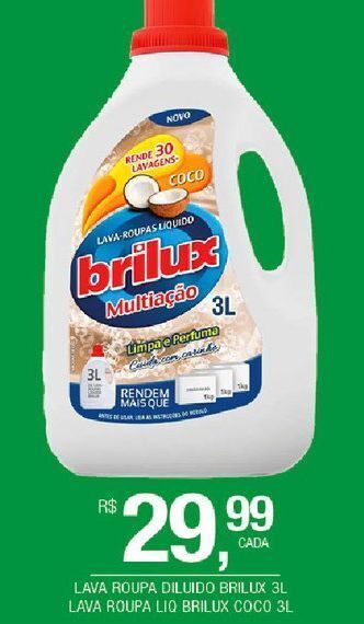 DB Supermercados Lava roupa diluido brilux 3l oferta