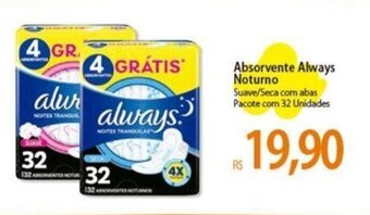 Atacadão Absorvente Always Noturno 32 unidades oferta