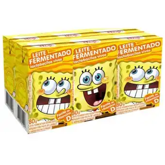 Ourinhos Hipermercado Leite fermentado elegê bob esponja tradicional 80g c/6 unidades oferta